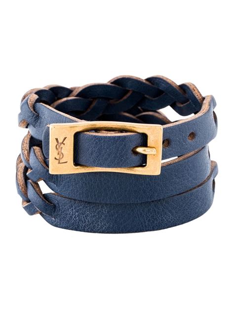 ysl braided leather bracelet